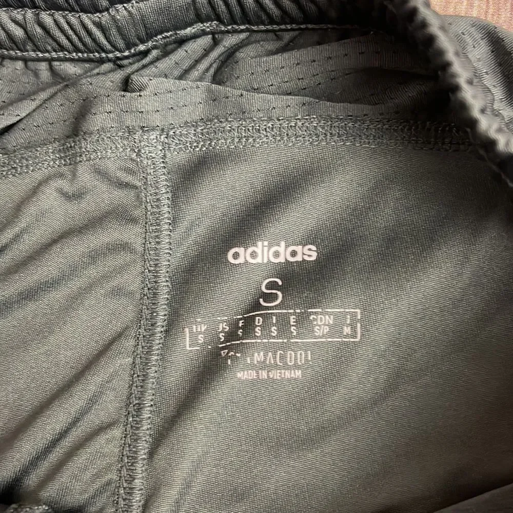 Adidas climate cool shorts - gray with black stripes - men’s small